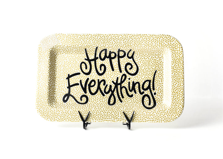 Gold Small Dot Happy Everything Mini Rectangle Platter