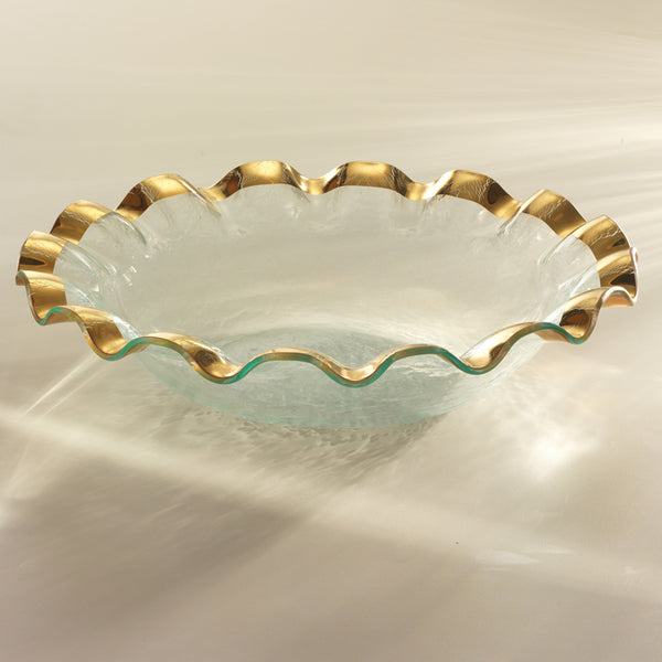 Ruffle Gold 15" Lg Salad Bowl