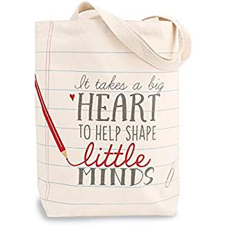 Teacher Canvas Tote-Heart Teacher