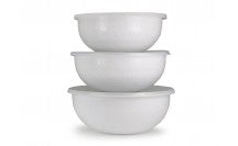 Mixing Bowls White Set of 3