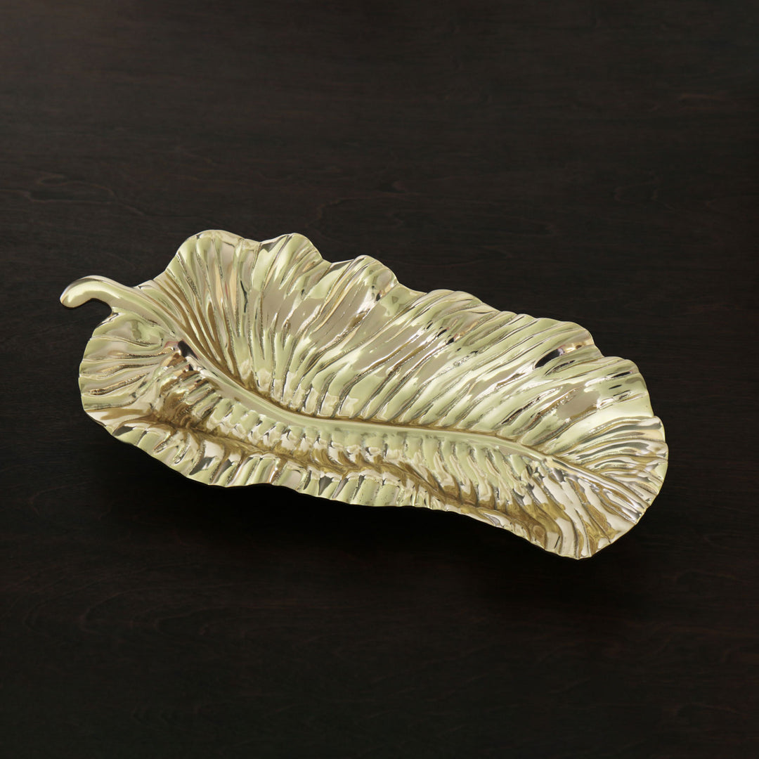 Sierra Modern Garden Leaf Platter Gold