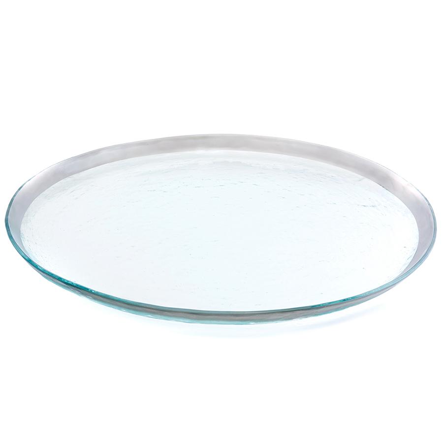 Roman Antique Round Party Platter Platinum