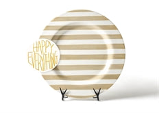 Neutral Stripe Big Round Platter