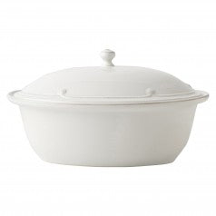 Berry & Thread Whitewash Oval Covered Casserole