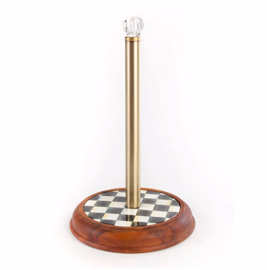 Courtly Check Wood Paper Towel Holder