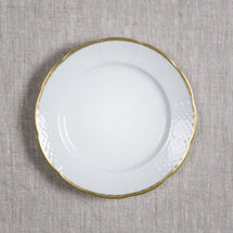 Weave gold Rimmed White Salad 7.63"