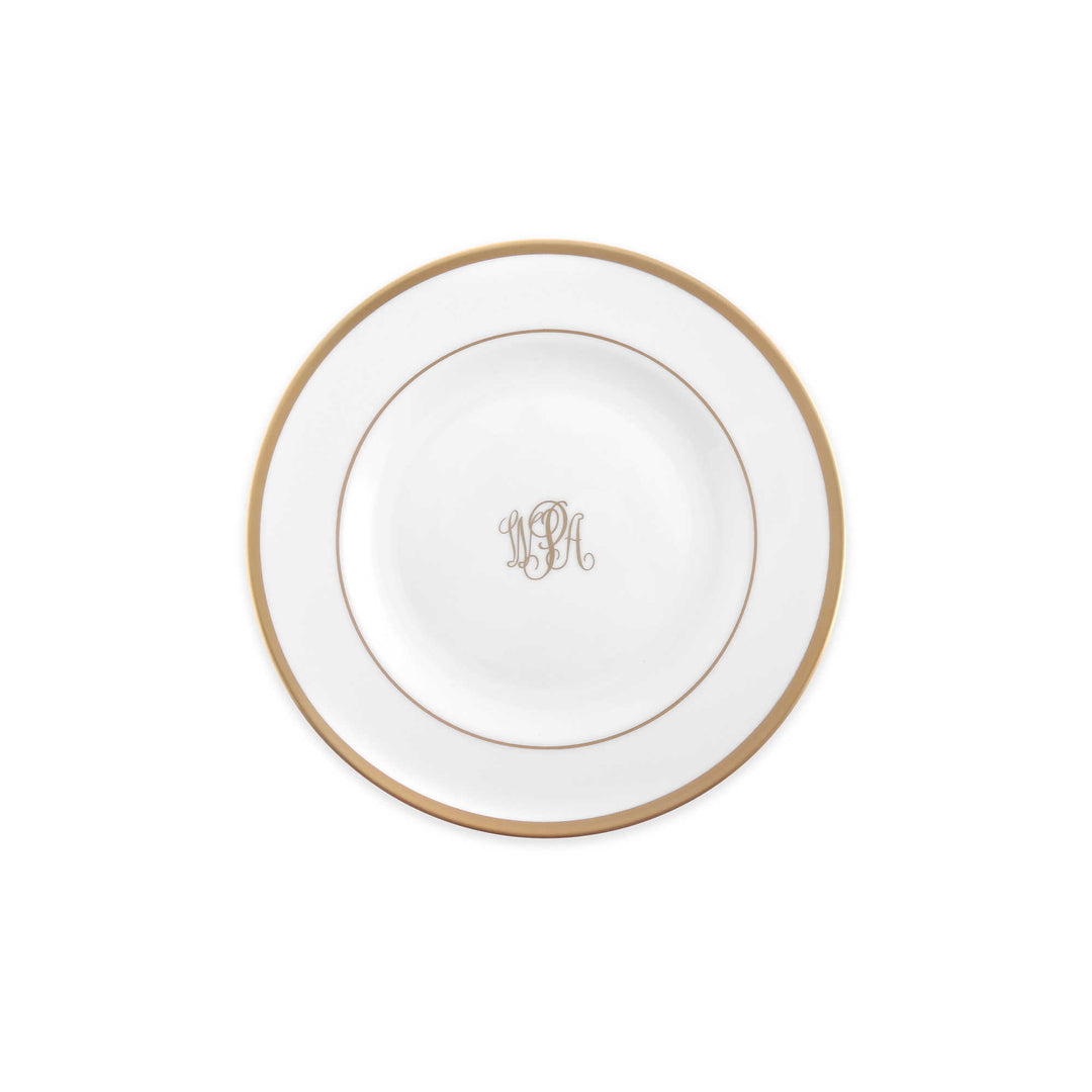 Signature Salad Plate White /Gold